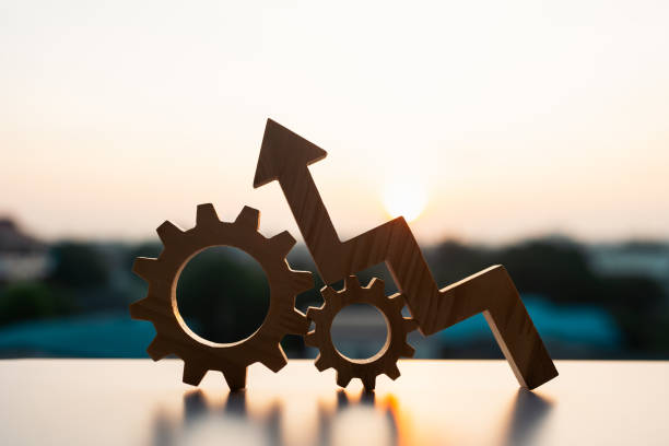 istock Cogwheels and up Arrows, Operational excellence, Optimize technology, innovation, production growth concept. 2196881179