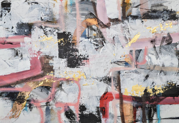 istock Abstract multicolor painting wtih grunge texture on canvas. Artwork mix brush stroke, splash color and oil, acrylic paint element. Modern contemporary art  for wallpaper background 2196883551
