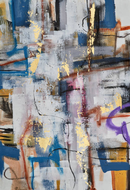 istock Contemporary abstract painting with bold lines and geometric shapes, perfect for adding a modern touch to spaces that need a stylish and artistic focal point 2196883641