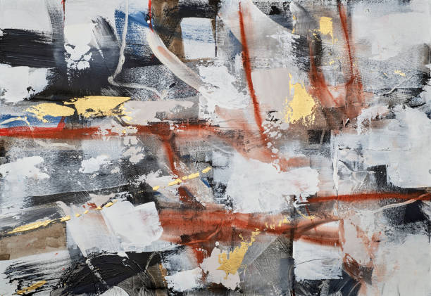 istock Bold and expressive abstract art with contrasting colors and striking lines, perfect for modern and vibrant interiors 2196883662
