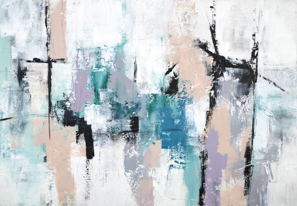 istock Contemporary abstract painting with bold lines and geometric shapes, perfect for adding a modern touch to spaces that need a stylish and artistic focal point 2196883896