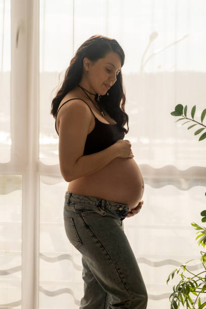 istock Pregnant Woman by Window in Natural Light 2196886355