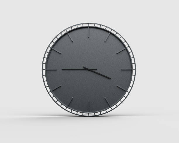 istock A Modern Dark Gray Wall Clock Three Forty Five 3:45 Minimalist For Modern Interiors 3D Illustration 2196895971
