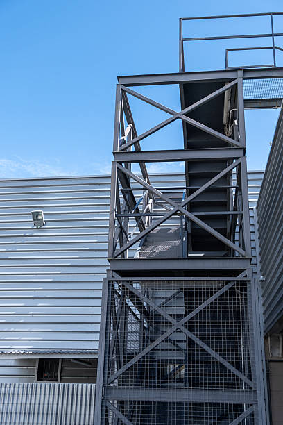 istock metallic structure in the exterior of an industrial warehouse 2196896307