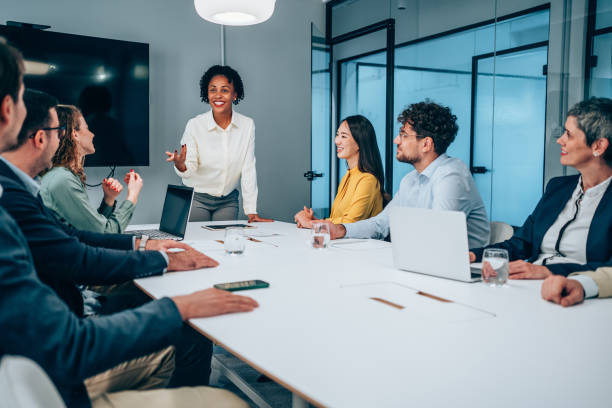 Team of professionals during a meeting.