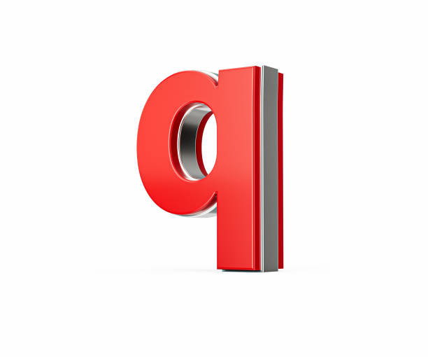 Vibrant Red Small Letter q Gleams With Its Sleek Metallic Design With Sharp Edges 3D Illustration