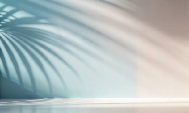 istock Background image of empty room in pastel colors with shadow on wall for creative work. 2196904580