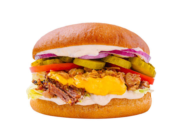 istock Delicious gourmet burger with rich toppings served on a fresh bun 2196906319