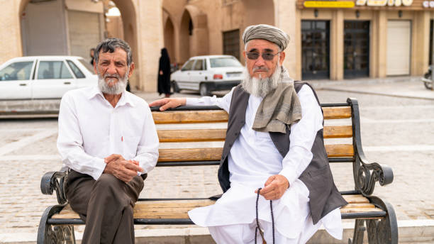 Peshawar, Pakistan - July 21, 2021: Local People on the Peshawar City Center Crowded Streets