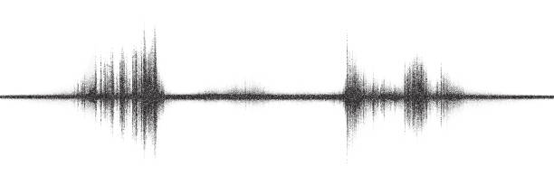 istock Noise grain soundwave or sound wave with vector abstract grunge effect. Noise grain wave of sound signal or equalizer frequency in halftone graffiti effect 2196912419