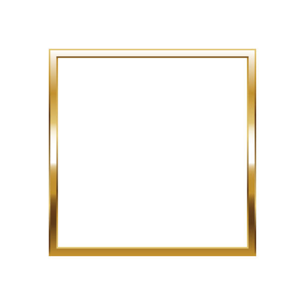 istock Square gold frame. Isolated luxury square golden border. Gold square flat frame mockup design element. Vector illustration. 2196912662
