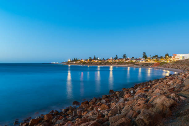 istock Christies Beach with Witton Bluff trail at dusk 2196914222