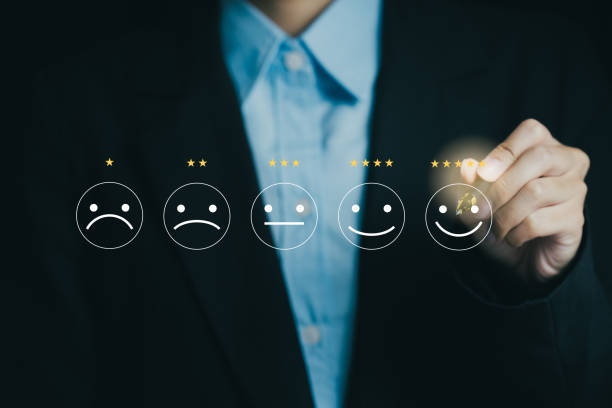 istock Customer satisfaction concept with rating scale and smiley faces 2196916179