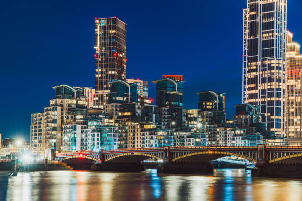 istock Vauxhall bridge illuminating modern london skyline at night 2196917808