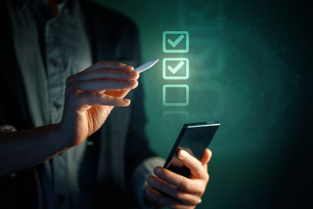 istock Man with smartphone and digital pencil. 2196921209