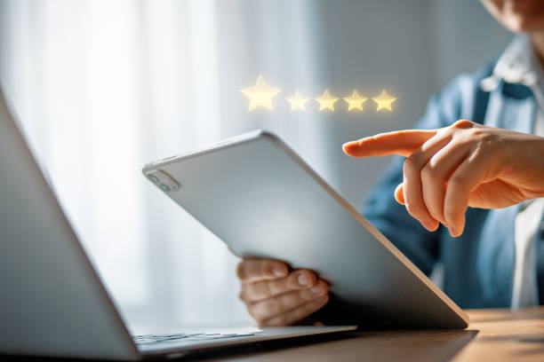 Person is holding a tablet