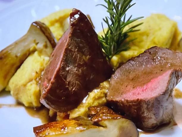 istock shaved beef with mushrooms and polenta 2196925107