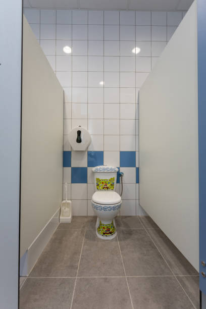 istock Contemporary Restroom Interior Featuring a Clean, Modern Design and Functional Toilet Facilities 2196934510