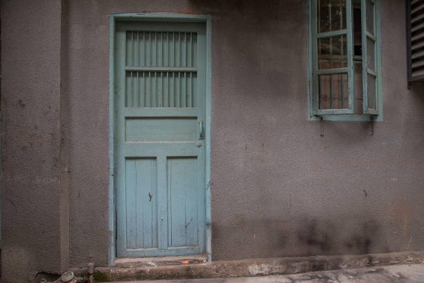 istock Old window units of the building 2196939816