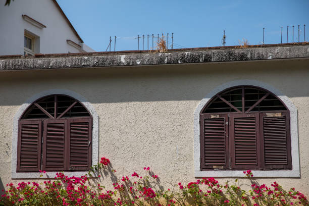 istock Old window units of the building 2196940617