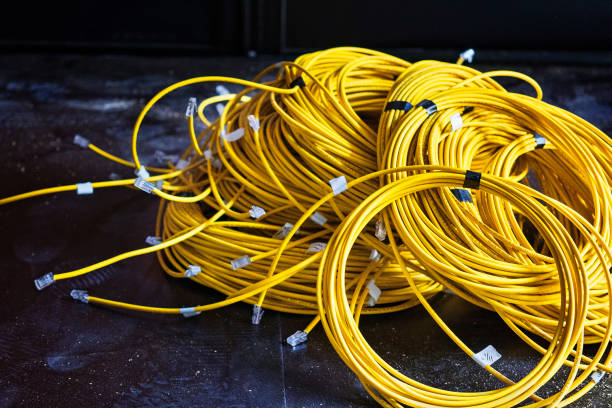 istock Optical fiber cable on the black background 2196941539