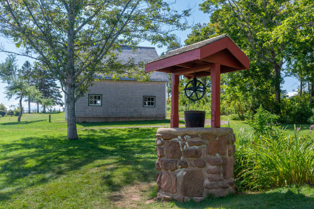 Old historic well with bucket