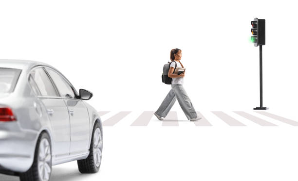 istock Asian female student crossing a street 2196954669