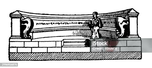 Exedra Exedra At Pompeii Stock Illustration - Download Image Now - 1890-1899 ...