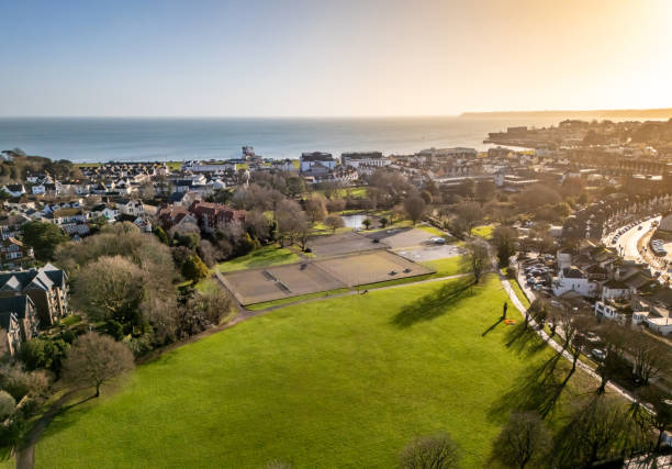 Aerial view over Victoria Park in Paignton