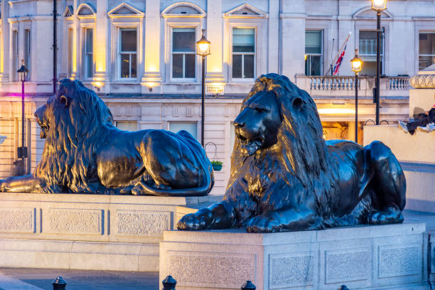 istock Trafalgar square lions at Nelson's column, London, UK 2196962168