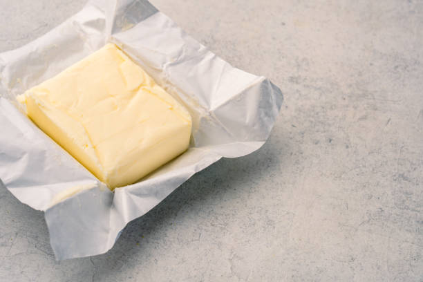 istock Cooking or breakfast package butter on vintage white background 2196964567