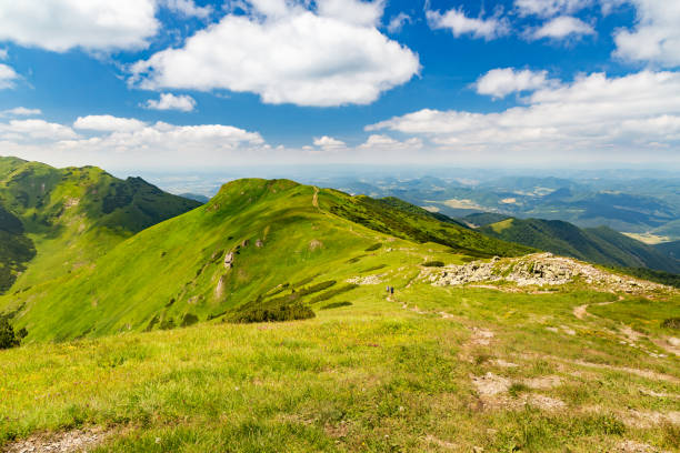 Beautiful sunny day on the ridge of Mala Fatra, Slovak republic, Europe.
