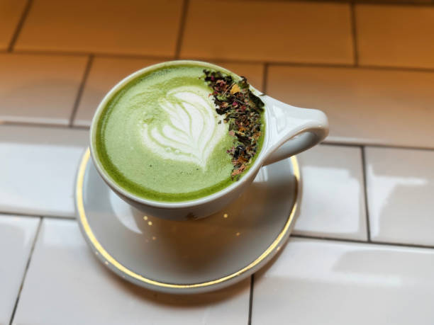 istock Matcha Latte with Rose petals 2 2196969636