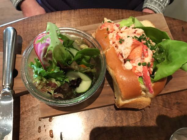 istock Lobster Roll Sandwich with salad 2196971941