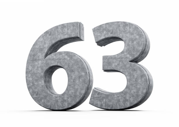 istock Concrete Number Sixty Three 63 Digit Made Of Grey Concrete Stone White Background 3d Illustration 2196972742