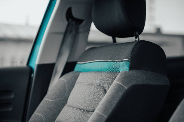 istock Car interior seat with turquoise trim 2196972755