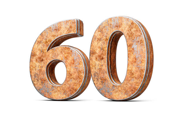 istock Number Sixty 60 Digit Made Of Old Rusty Iron Metal Texture White Background 3d Illustration 2196972771
