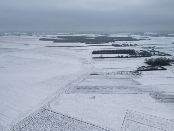 Free Stock Photo of Aerial View of Snow Covered Field | Download Free ...