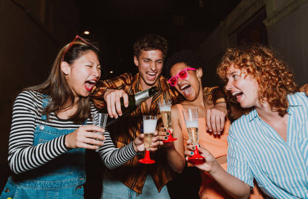 istock Group of friends going out in the evening. 2196978316