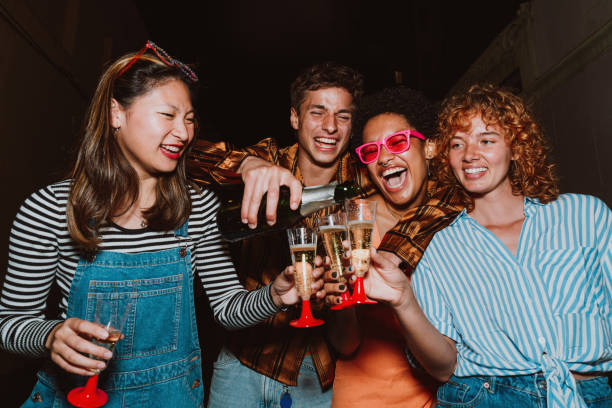 istock Group of friends going out in the evening. 2196978365