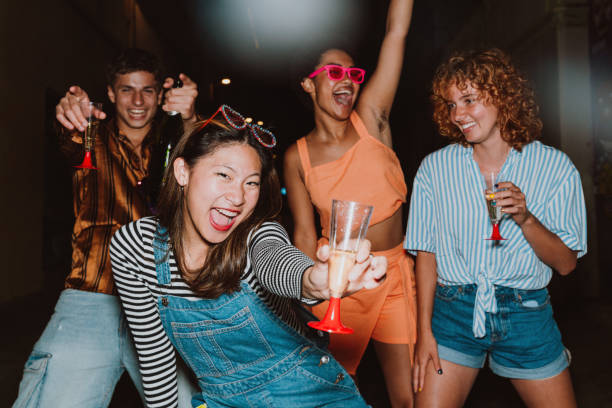 istock Group of friends going out in the evening. 2196978411