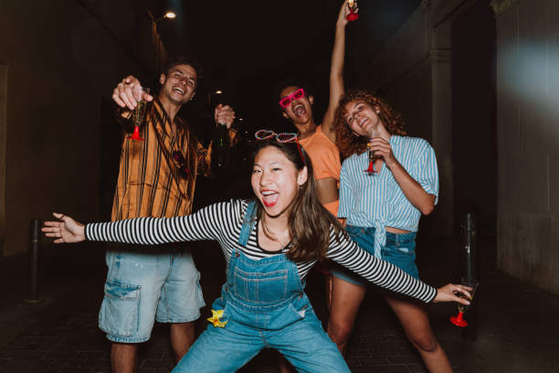 istock Group of friends going out in the evening. 2196978474