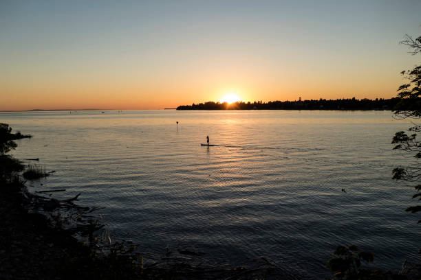 istock Sunset at lake Bodensee, Lindau Harbour, in Bavaria, Germany 2196985247