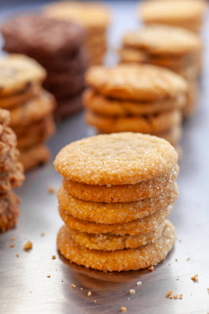 istock Rows of cookies stacked of various types 2196985504