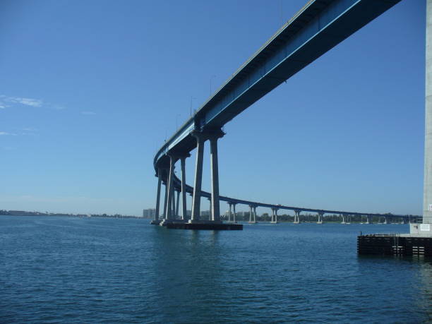 istock Majestic Bridge Spanning Coastal Waters Under Blue Sky 2196985775