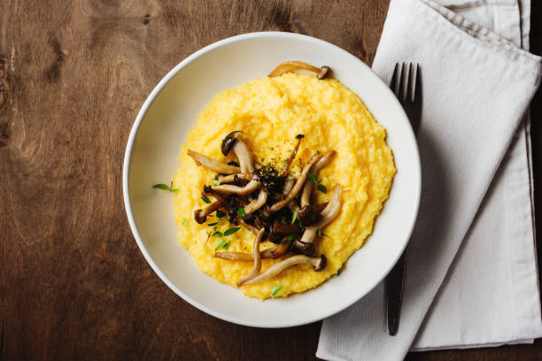 istock Creamy polenta with roasted mushrooms. 2196989387