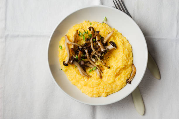 istock Creamy polenta with roasted mushrooms. 2196989491