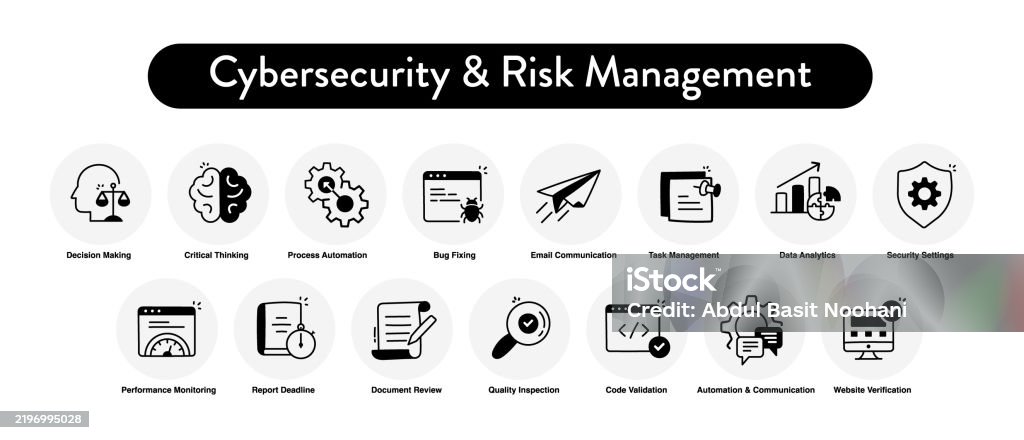 Cyber4security Risk Icon Cybersecurity Risk Management Stock Illustration - Download Image Now ...