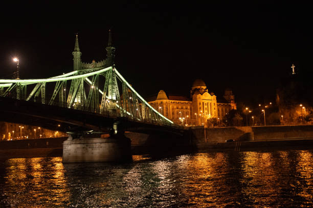 Liberty bridge in Budapest at night