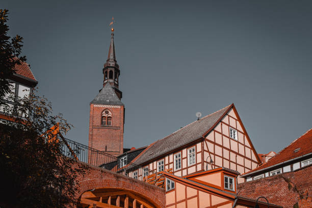 City landscape - traditionals building exteriors on German streets